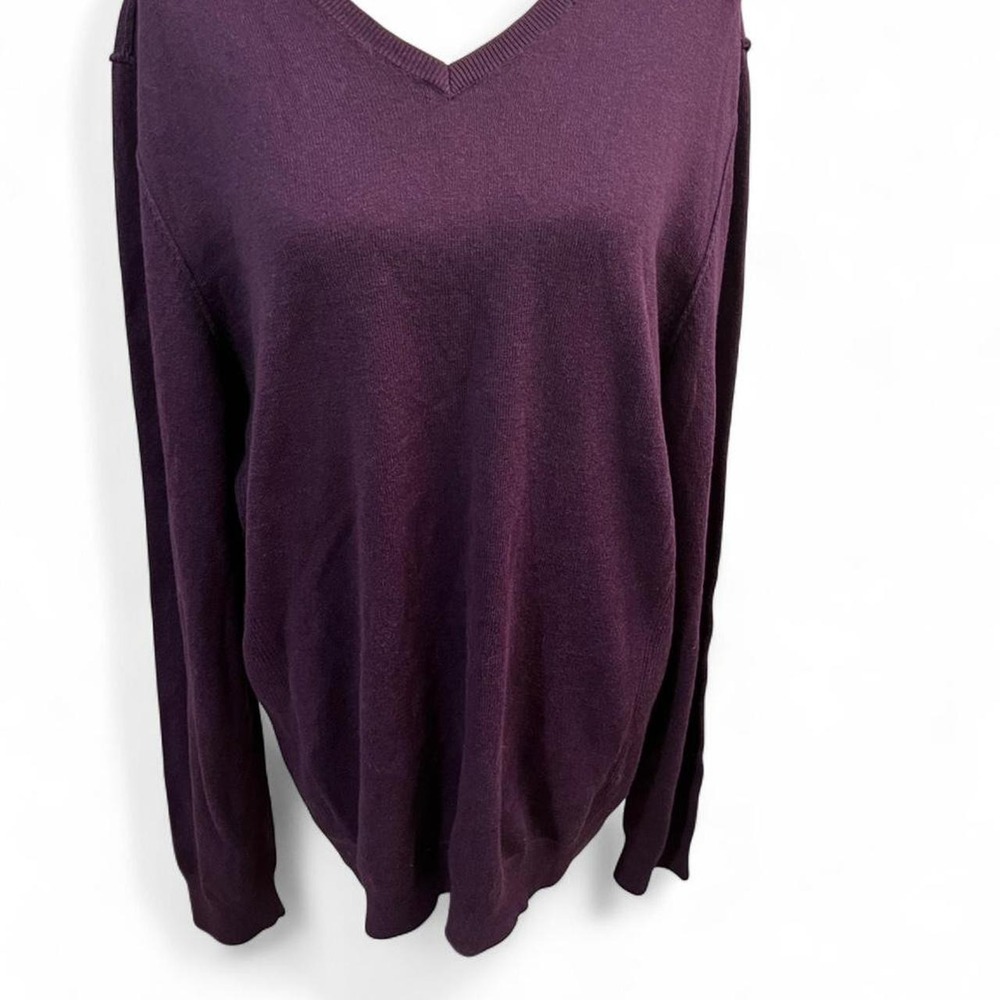 Cashmere Blend V-neck Aubergine Purple Sweater Marc Anthony Women's Size Large